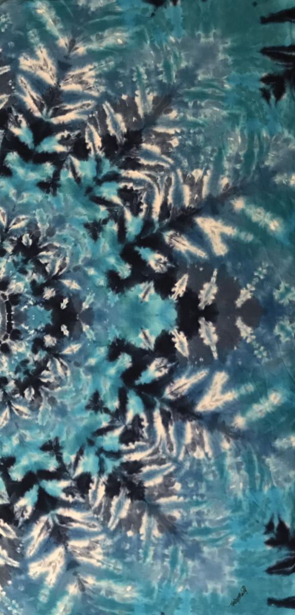 Multi-Blue Wheel Mandala Shower Curtain picture