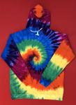 Size 2XL Rainbow Spiral Adult Fleece Pullover Hoodie