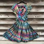 SIZE MEDIUM Deep Vincent Monet Spiral Twisted Front Dress