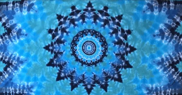 Multi-Blue Mandala Wheel Cotton Tapestry picture