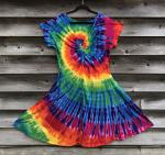 SIZE 2XL Rainbow Spiral Twisted Front Dress