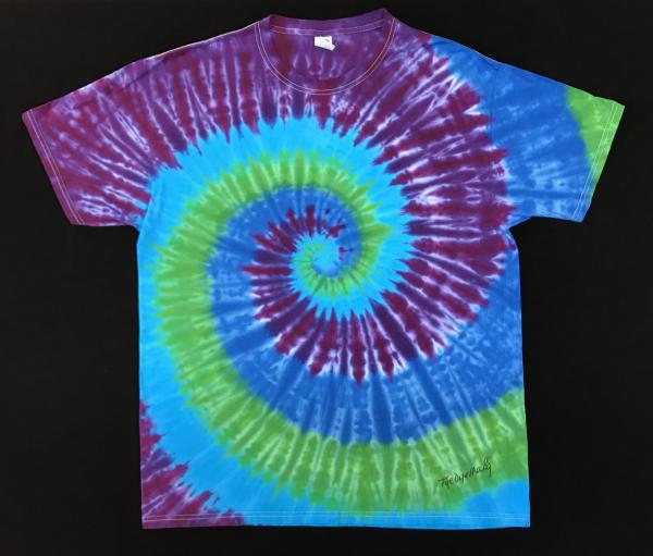 SIZE LARGE Blues and Purple Spiral Classic Tee picture