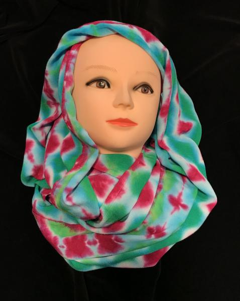 Rose and Emerald Tiretrack Light Rayon Circular Scarf picture
