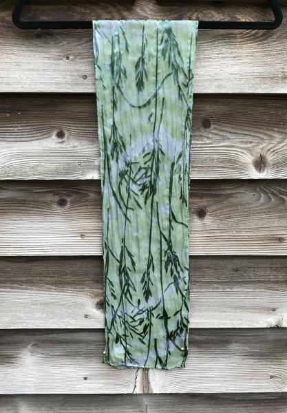 Small Bamboo Etched Sage And Grey Devore Scarf picture