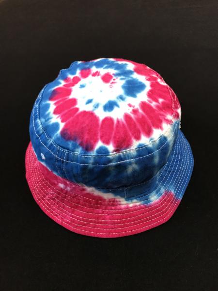 SIZE KID Blue and Fuschia Spiral Cotton Bucket Hat picture