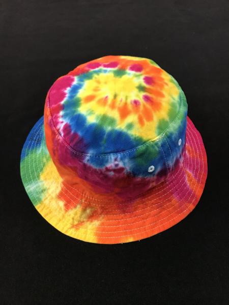 SIZE ADULT Rainbow Spiral Cotton Bucket Hat picture