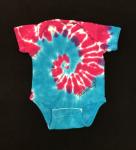 SIZE Newborn Rose and Turquoise Spiral Baby Onesie