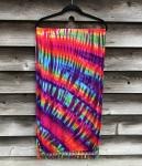 Rainbow and Rose Strata Light Rayon Fringe Shawl