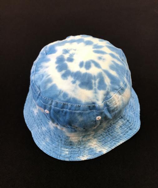 SIZE KID Blue and White Spiral Cotton Bucket Hat picture