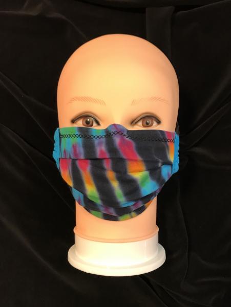 Rainbow And Black Strata Adjustable Mask