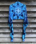 Multi-Blue Mandala Light Rayon Spiral Shawl