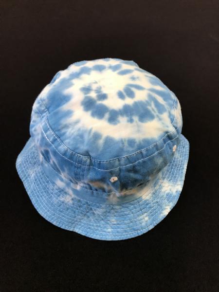 SIZE KID Blue and White Spiral Cotton Bucket Hat