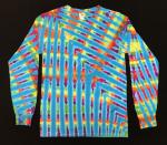 SIZE SMALL Rainbow and Turquoise Feather Longsleeve