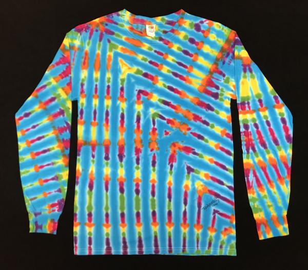 SIZE SMALL Rainbow and Turquoise Feather Longsleeve