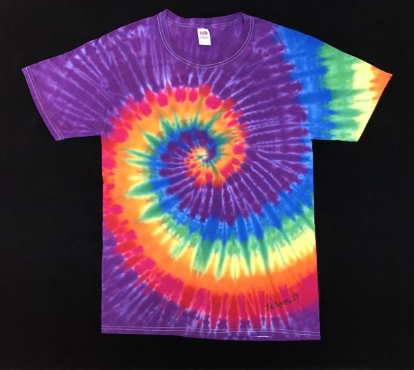 SIZE SMALL Rainbow with Purple Spiral Classic Tee