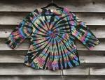 SIZE 2XL Deep Vincent Monet Spiral 3-Quarter Sleeve Scoop Top