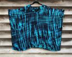 Plus Size Turquoise and Black Strata Light Rayon Poncho