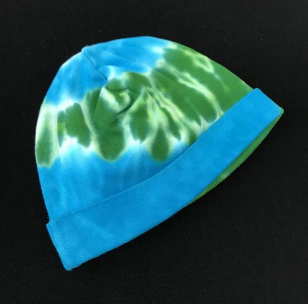 Size Toddler Turquoise and Green Spiral Cotton Baby Cap