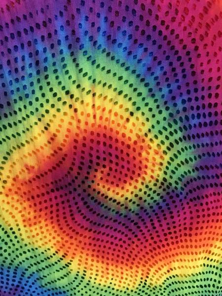 Large Dots Etched Rainbow Spiral Devore Scarf picture