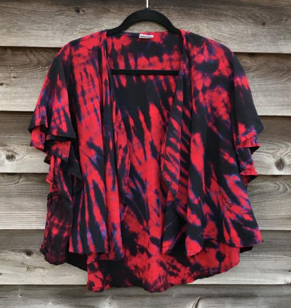 SIZE 2XL Crimson and Black Strata Butterfly Jacket picture