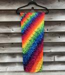 Large Floral Etched Rainbow Accordion Devore Scarf