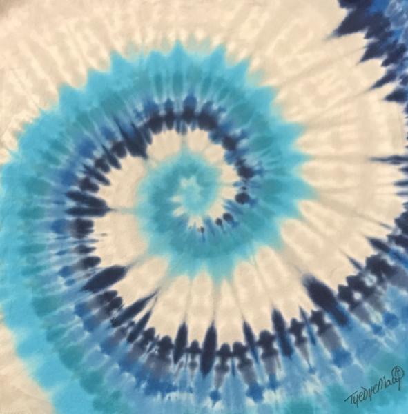 Multi-Blue Spiral with Grey Background Bandana picture