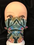 Deep Vincent Monet Double Spiral/Solid Evergreen 2 Piece Tie-On Mask