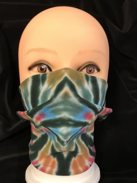 Deep Vincent Monet Double Spiral/Solid Evergreen 2 Piece Tie-On Mask picture