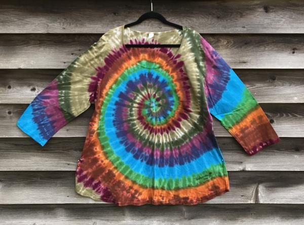 SIZE 3XL New Fall Spiral 3-Quarter Sleeve Scoop Top picture