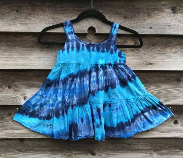 SIZE 2 Multi-Blue Strata Girl's Gauzy Garden Dress picture