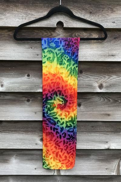 Small Floral Etched Rainbow Spiral Devore Scarf