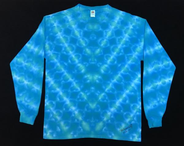 SIZE LARGE Turquoise and Emerald Mirror Image Longsleeve