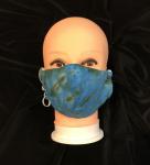 Sage and Baby Blue Krackle Knit Fitted Adjustable Mask