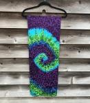 Large Floral Etched Blues and Purple Spiral Devore Scarf