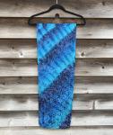 Large Art Nouveau Etched Multi-Blue Accordion Devore Scarf