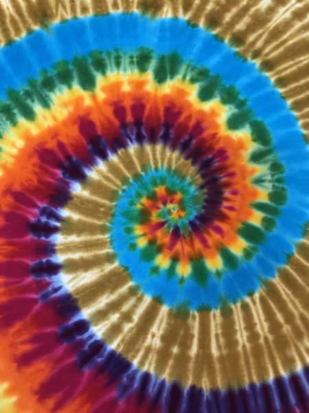 Size 2XL Rainbow Spiral/Amber Background Custom Tee picture