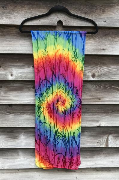 Large Bamboo Etched Rainbow Spiral Devore Scarf