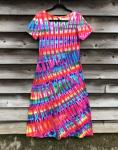 SIZE MEDIUM Rainbow And Rose Strata Short Sleeve Long Play Dress