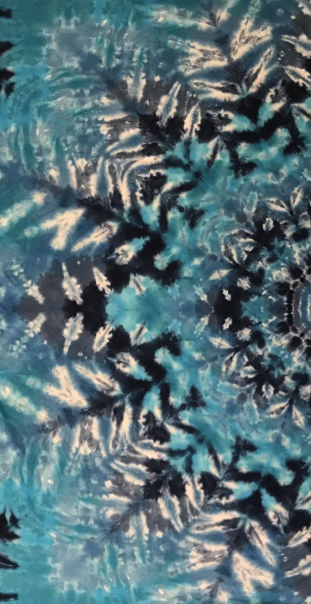 Multi-Blue Wheel Mandala Shower Curtain picture