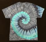 SIZE LARGE Multi-Blue With Denim Spiral V-Neck Tee