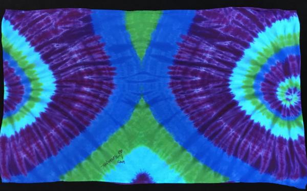 Blues and Purple Spiral Light Rayon Circular Scarf picture