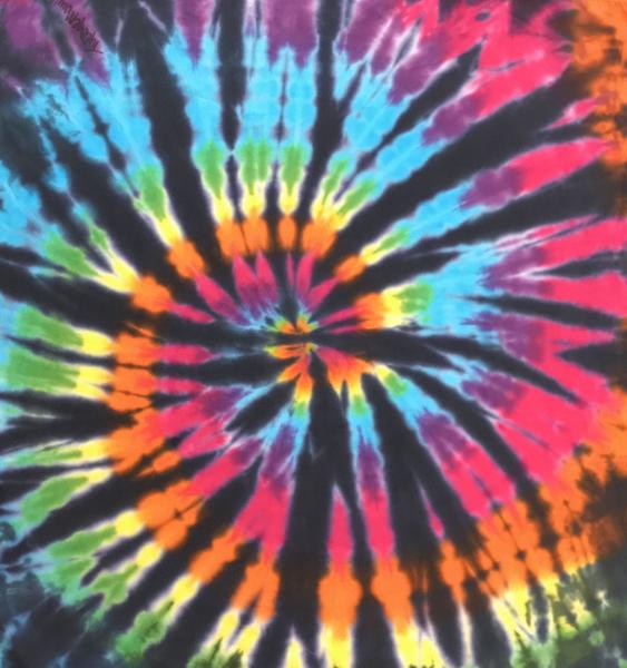 Rainbow and Black Spiral Bandana picture