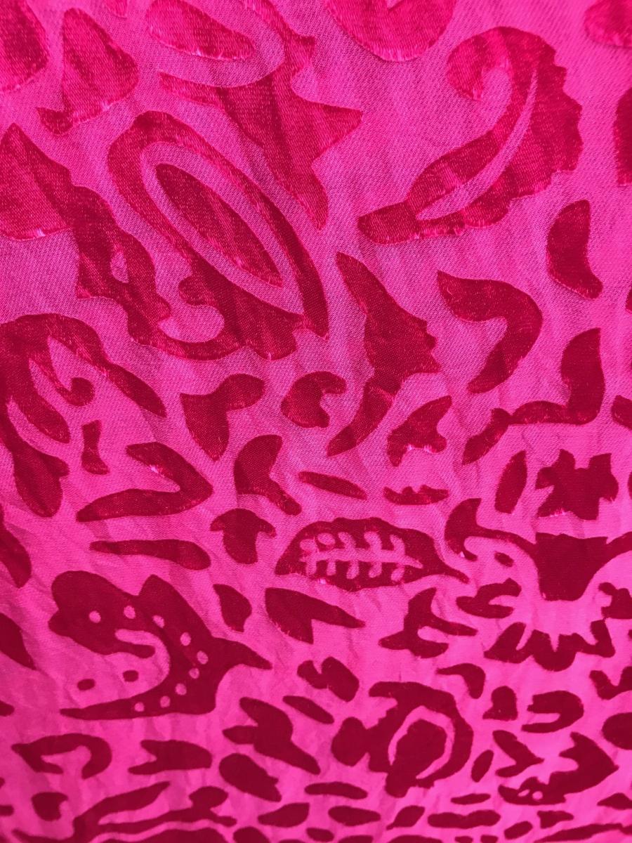 Large Floral Etched Solid Deep Rose Devore Scarf picture