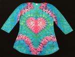 SIZE LARGE Quatro Krackle Heart 3/4 Sleeve Scoop Top