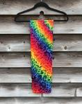 Small Floral Etched Rainbow Accordion Devore Scarf