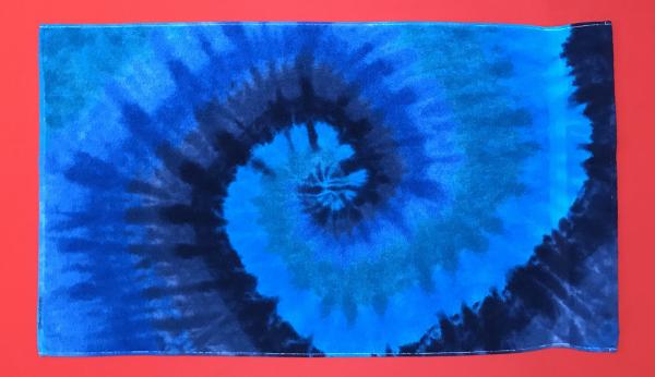 27" X 48" Multi-Blue Spiral Cotton Terry Bathtowel picture
