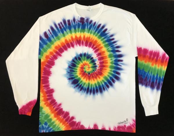 SIZE XL Rainbow Spiral With White Background Longsleeve picture