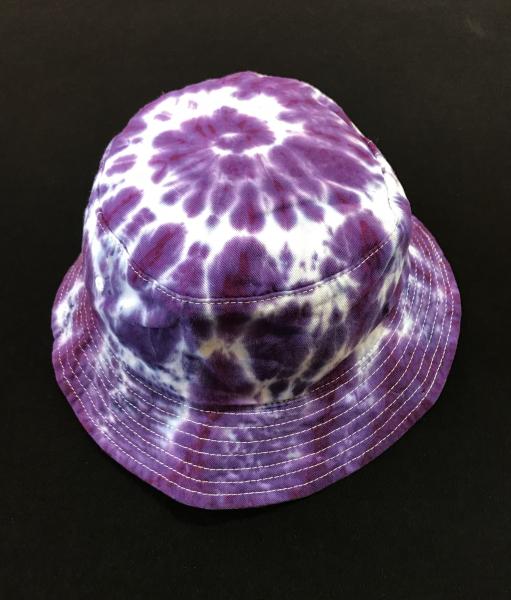 SIZE ADULT Purple and White Spiral Cotton Bucket Hat picture