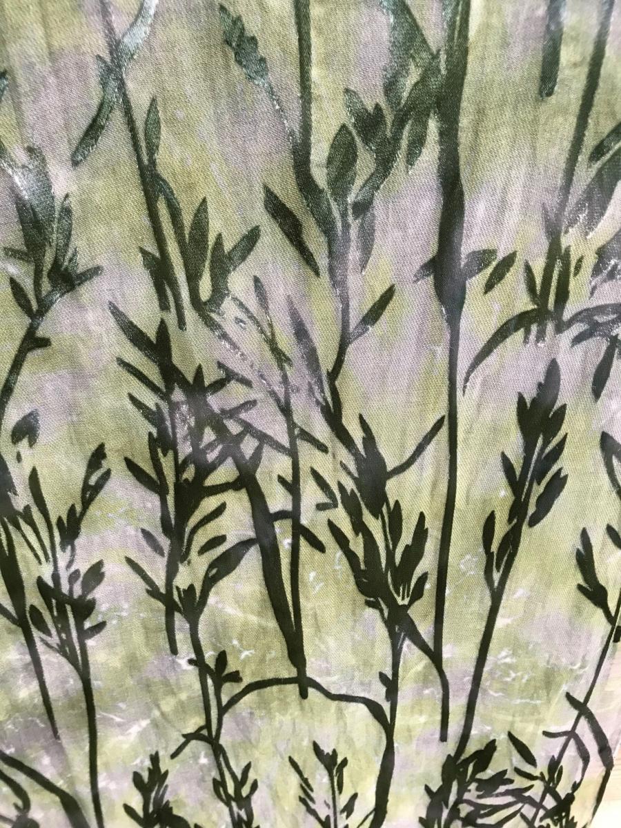 Large Bamboo Etched Sage and Grey Devore Scarf picture