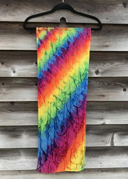 Large Bamboo Etched Rainbow Accordion Devore Scarf picture